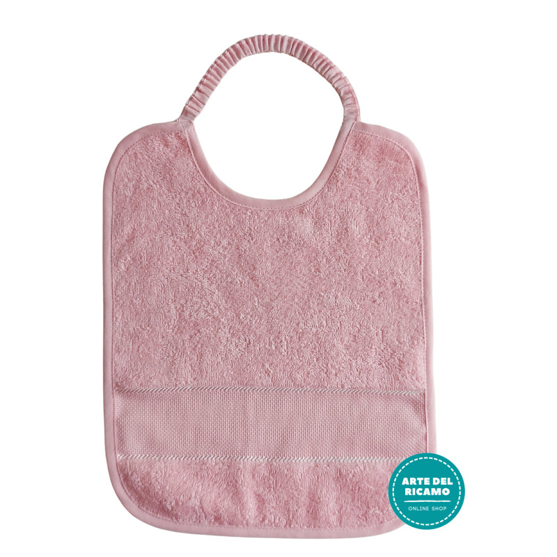 Terry Baby Bib with Aida Band and Elastic  - Color Pink